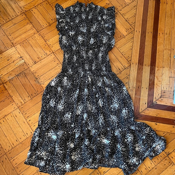 AQUA Ruffled Printed Midi Dress - Size Medium - Picture 4 of 4